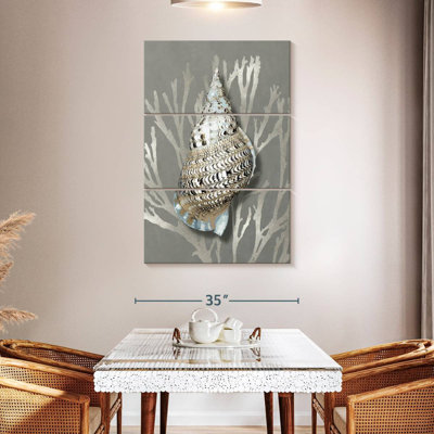 Aletra Shell Coral Silver On Gray I