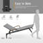 Ensemble de chaises longues de patio en aluminium avec tissu Phifertex et table d'appoint en teck