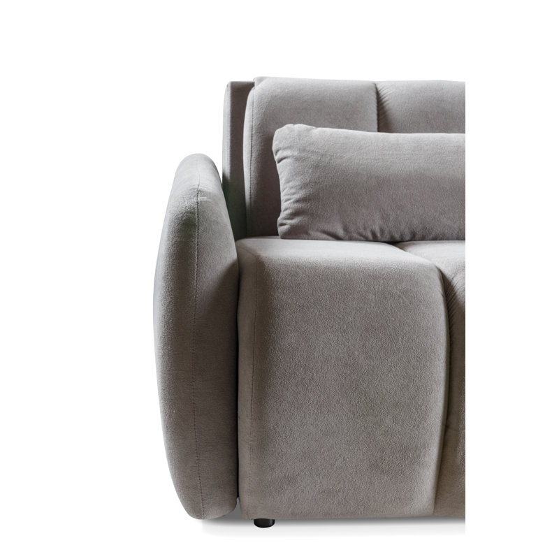 3 Seater Velvet Sofa Bed, Grey