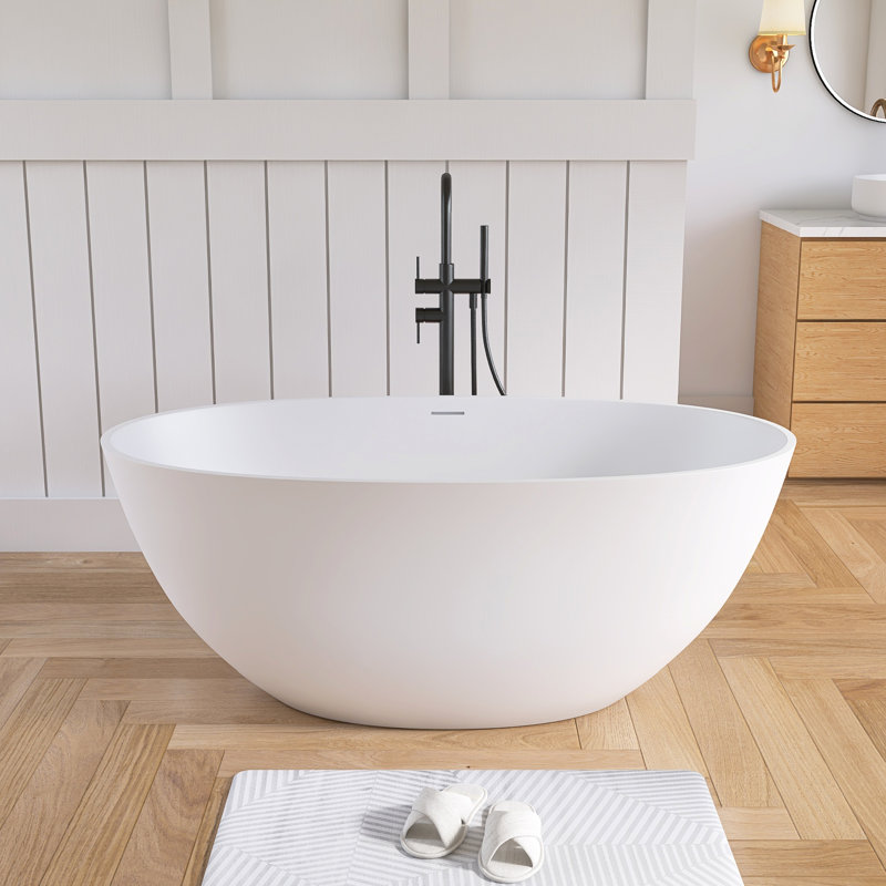 Baignoire de trempage autoportante à surface solide 55 po Forma, Blanc