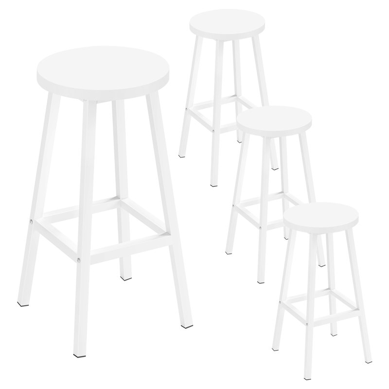 Talio Counter Stool with Metal Frame, White