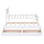 Lit plateforme simple avec lit gigogne et tiroirs, blanc