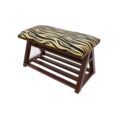 Banc de rangement rembourré avec tablettes