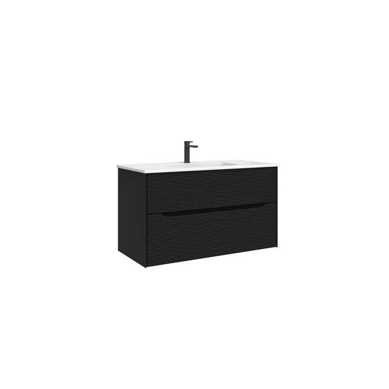 Meuble-lavabo simple DAX Sahara 40 po, Noir mat