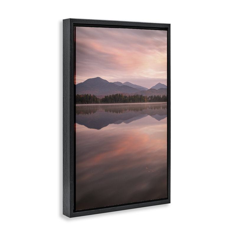 Cadre flottant Dawn Reflection In Glory, design par James Rodewald, Cadre flottant noir de jais, H 25 po x l 17 po