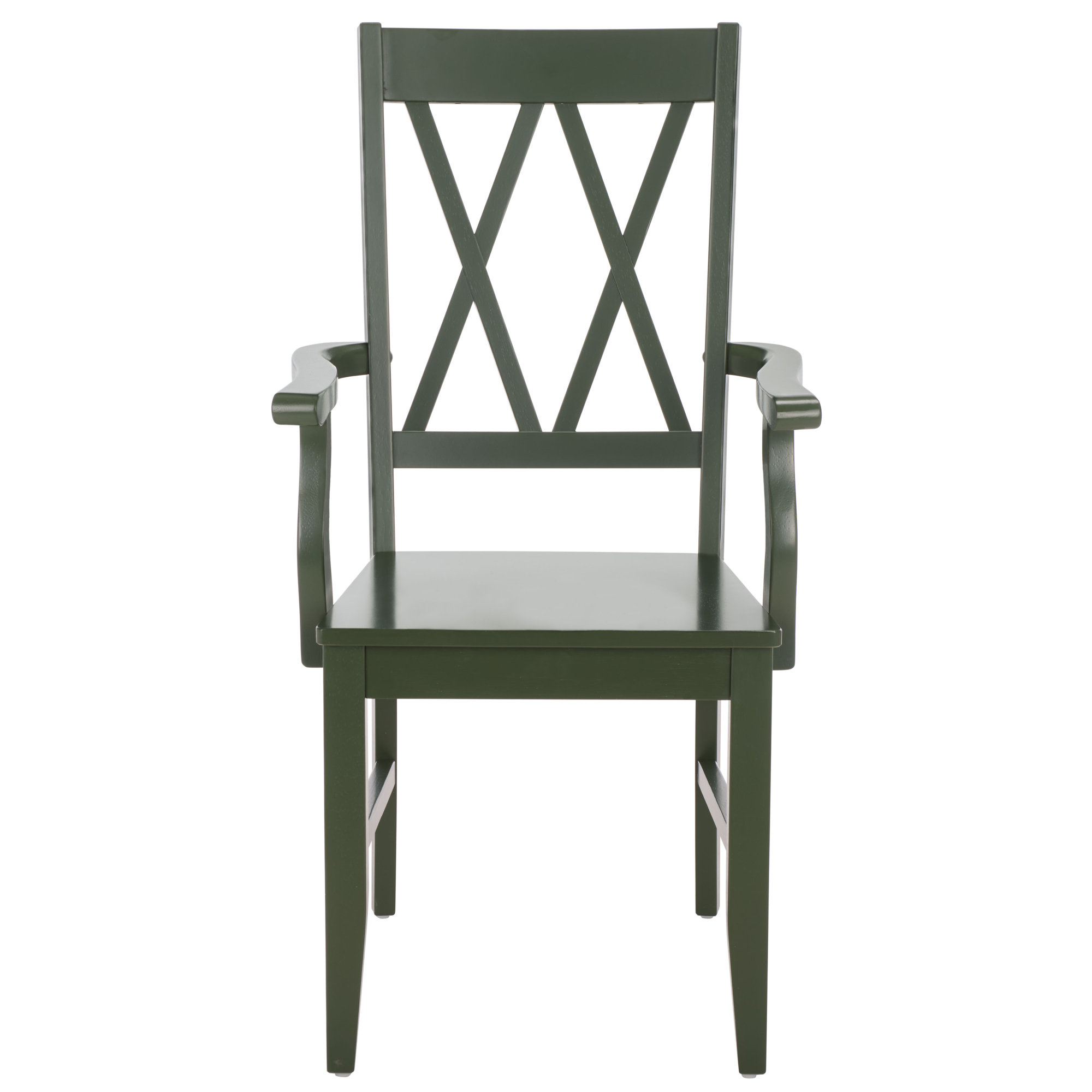Yelena Double X-Back Arm Chair, Dark Green