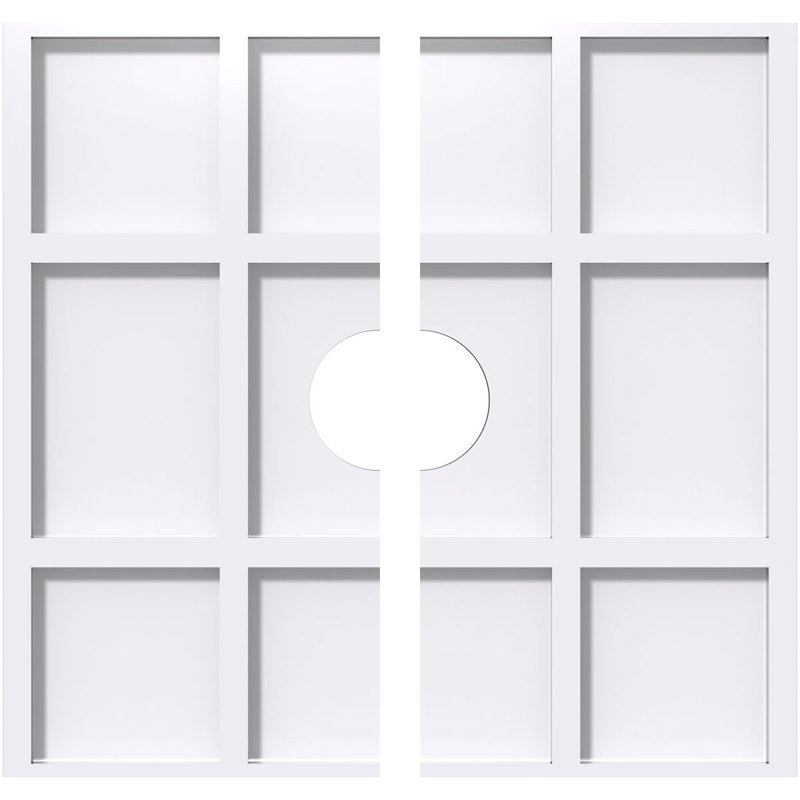 Médaillon de plafond contemporain Rubik, H 22 po x l 22 po x P 1 po