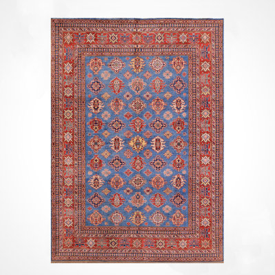 Original Hand Knotted Traditional Pattern Red Wool and Cotton Rug