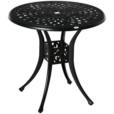 30" Round Patio Dining Table With Umbrella Hole