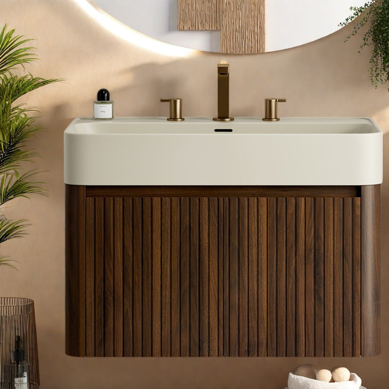 Meuble-lavabo moderne (avec meuble-lavabo et lavabo) avec rangement, 29.53