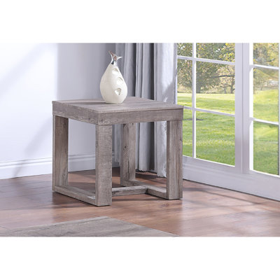 Table de bout rustique, brun, gris, brun clair pour le salon