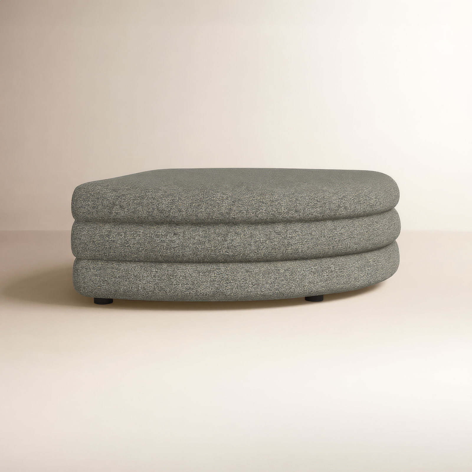 Donia 39" Ottoman, Stone Tweed