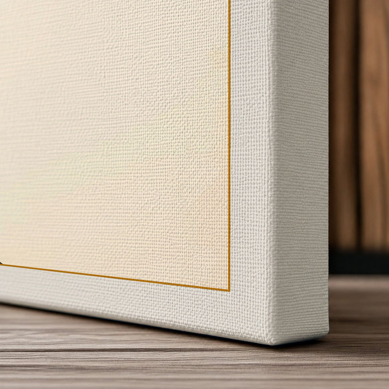 Interlocking Geometry Geometric - Wrapped Canvas, 36x24 - 91.4 x 61.0 cm, Cream Border