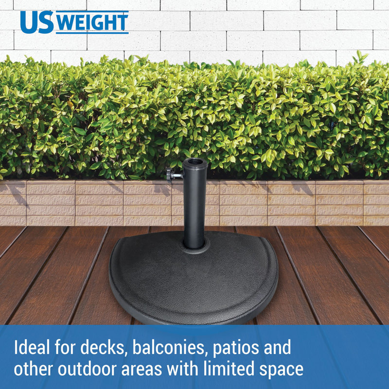Black Half Round Water Resistant Patio Umbrella Base
