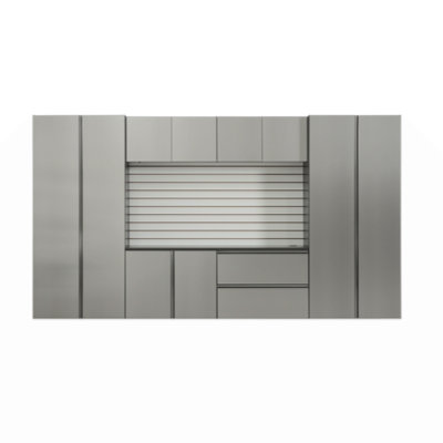 Nova Series 128 In. W X 72 In. H X 20 In. D Metallic Garage Cabinet Set A (7-Piece)
