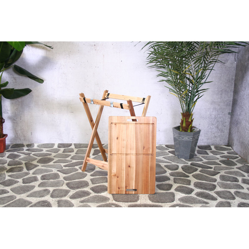 Miera Rectangular Acacia Folding Outdoor Bar Table , 70cm cm W 43cm cm D