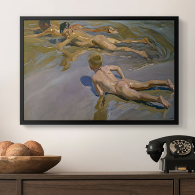 Boys on the Beach (Chicos en la playa), 1909-Joaquín Sorolla-Framed Gallery Wrapped Canvas