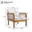 Fauteuil club d'extérieur en bois d'acacia avec corde tissée à la main, finition teck-875366397