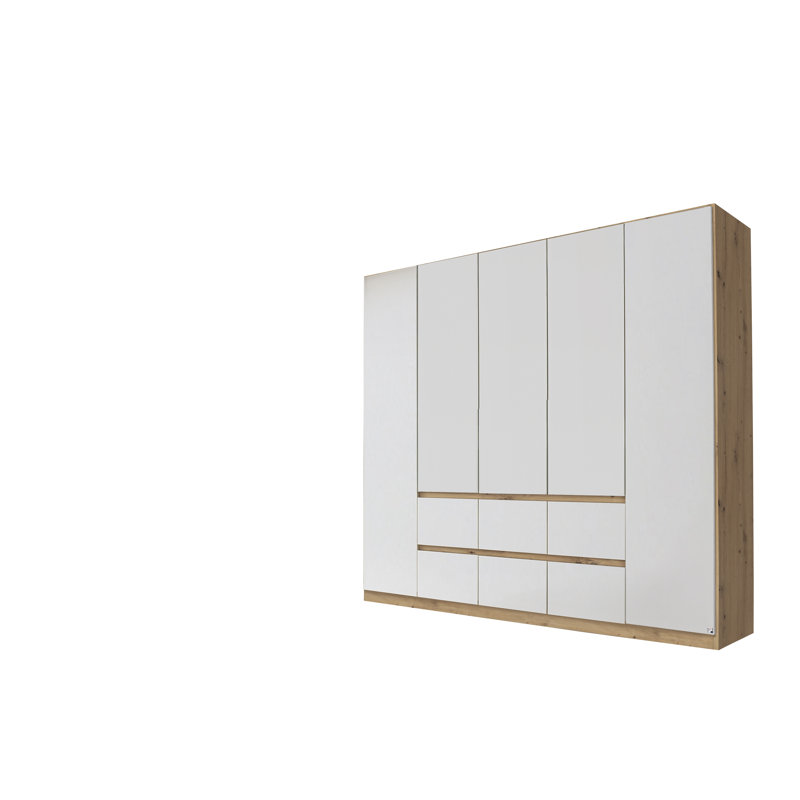 Mainz 5 Door Wardrobe, Alpine White/Brown
