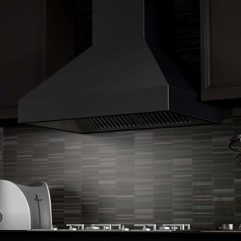 30" 400 CFM Convertible Wall Mount Range Hood, Oil-Rubbed Bronze, 30" W