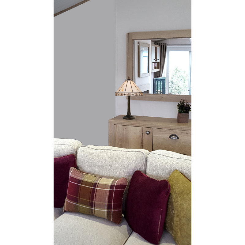 Barfleur 48Cm Espresso Tiffany Style Cream Glass Table Lamp
