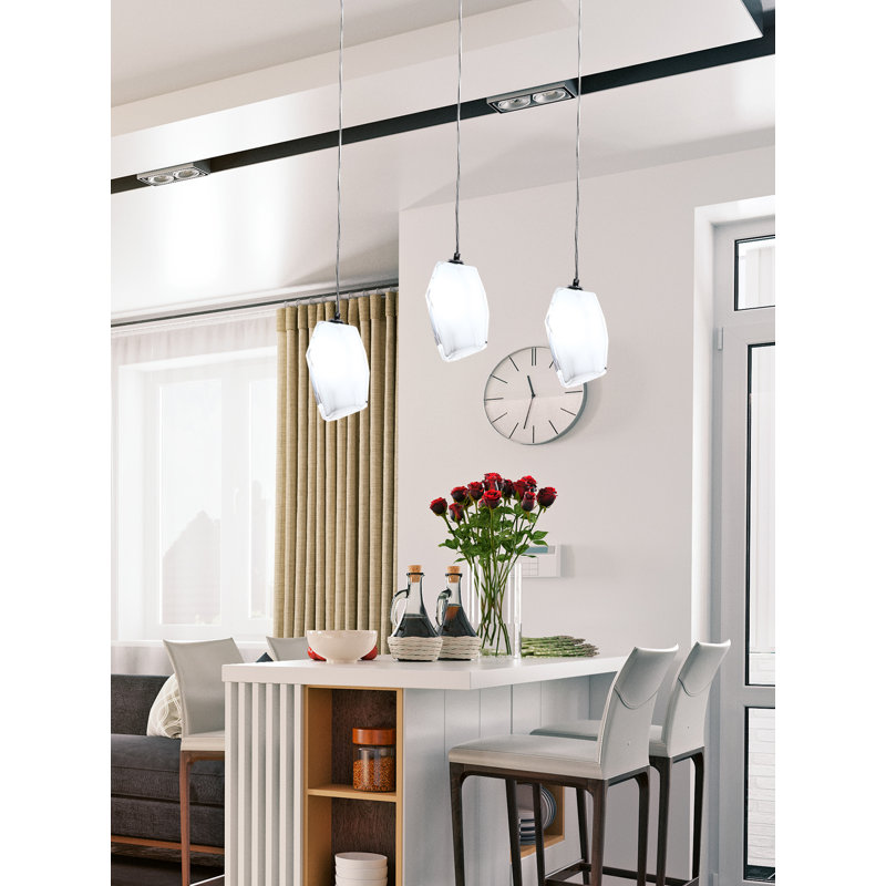 Mini-luminaire suspendu en verre Altair, Blanc
