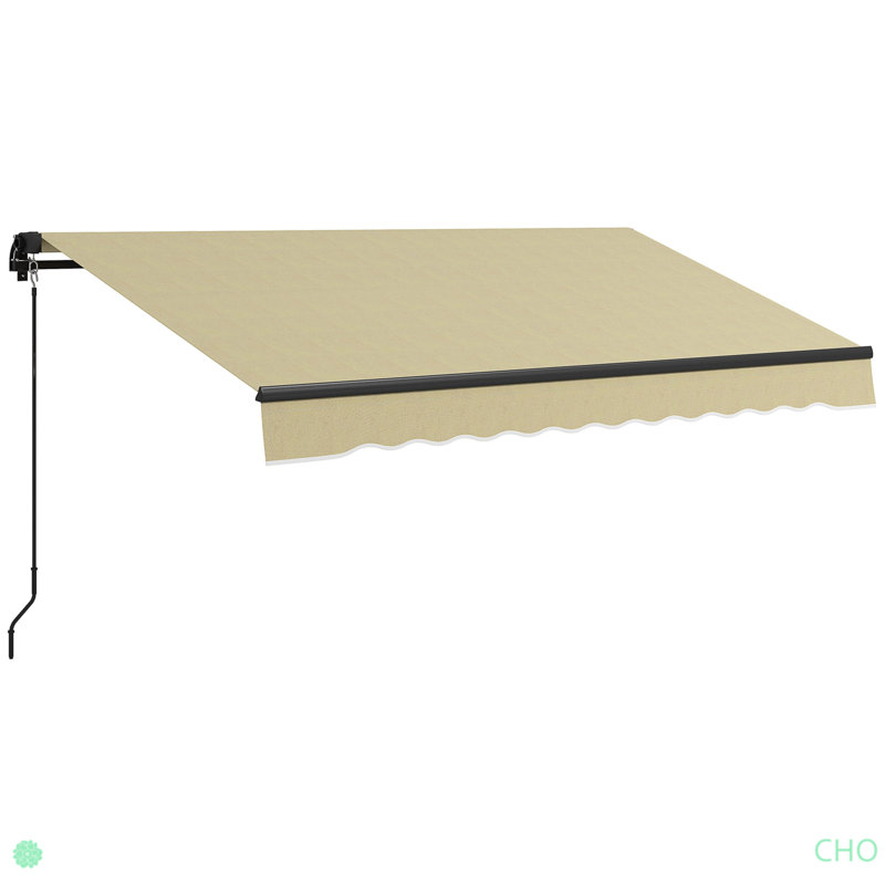 Auvent rétractable, abri de soleil pour auvent de patio avec poignée à manivelle, tissu résistant aux rayons UV de 280 g / m² et structure en aluminium pour terrasse, balcon, cour
