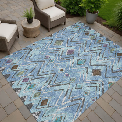 Machine Washable Indoor/Outdoor Chantille ACN2702 Lodge Rug