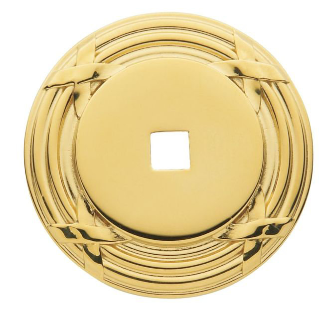 Edinburgh Knob Backplate, Polished Brass, 1.5" H x 1.5" W x 0.2" D