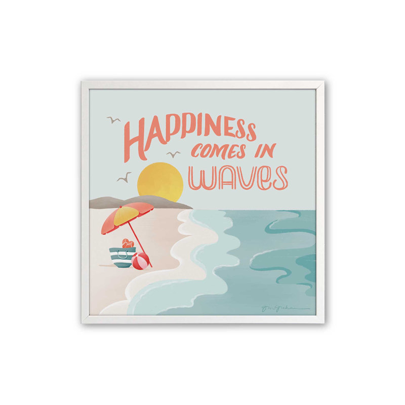 «Summer State of Mind I» par Gia Graham, reproduction d'art, H 31,5 po x l 31,5 po, White, Framed Print