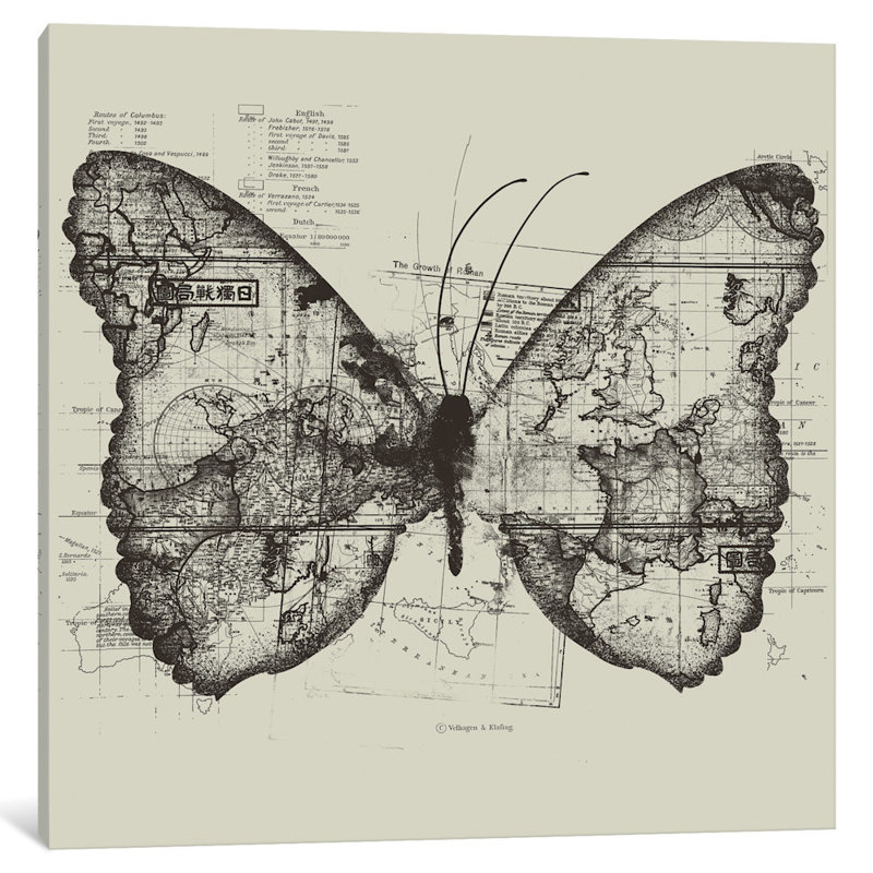 «Butterfly Effect», impression sur toile, H 12 po x l 12 po x P 0,75 po, Pas de tapis, Toile tendue