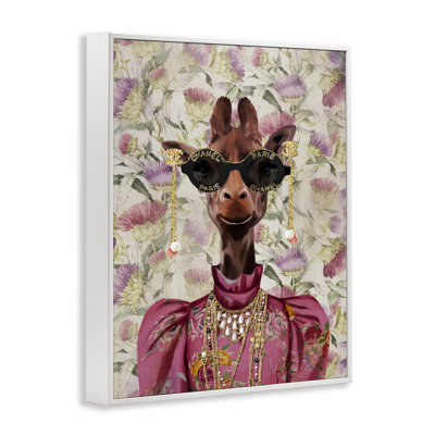 Art giclée de girafe sur des fleurs par Svetlana Aleynikova