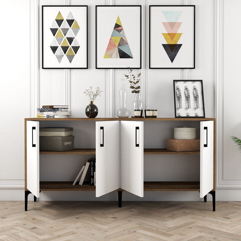 Jerin 160cm Console Table, Brown/White