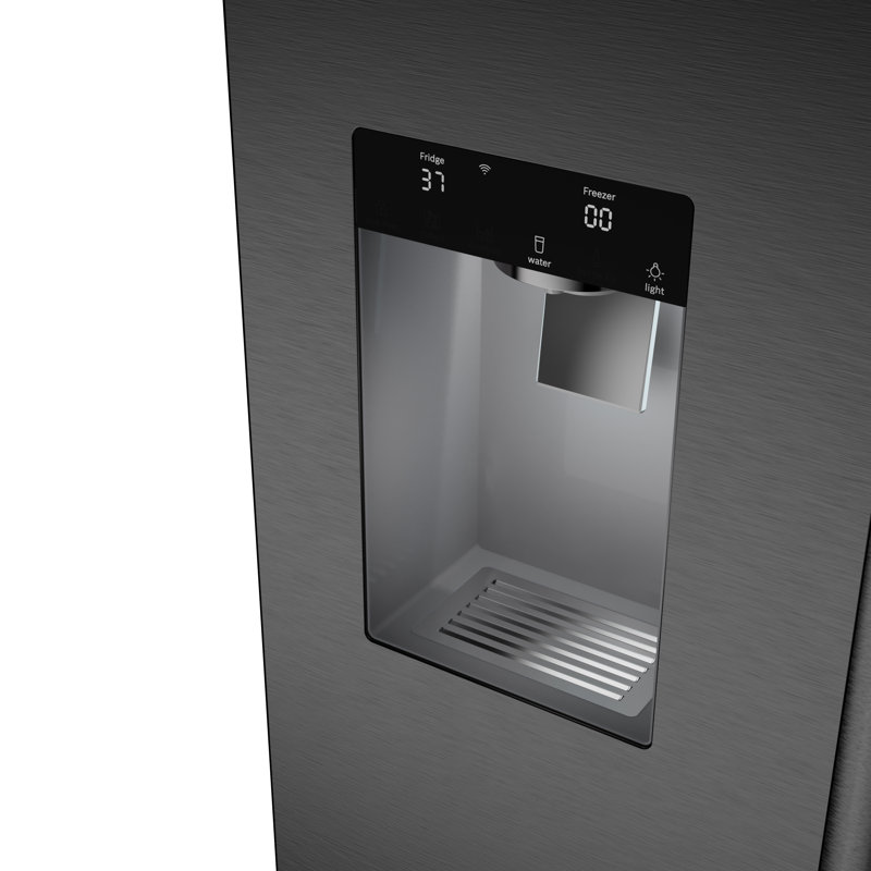 500 Series Free-Standing Fridge-Freezer, Black Stainless Steel