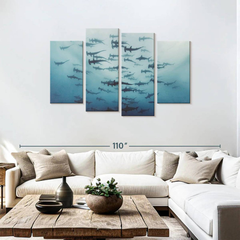 Brampt Shiver of Hammerhead Sharks, 48" H x 75" W