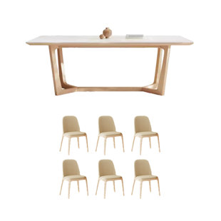 Ash Wood Slate Dining Table