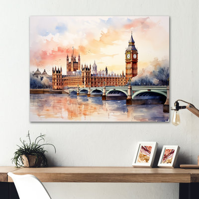 Big Ben London Skylines At Sunset I - City London Wall Ar