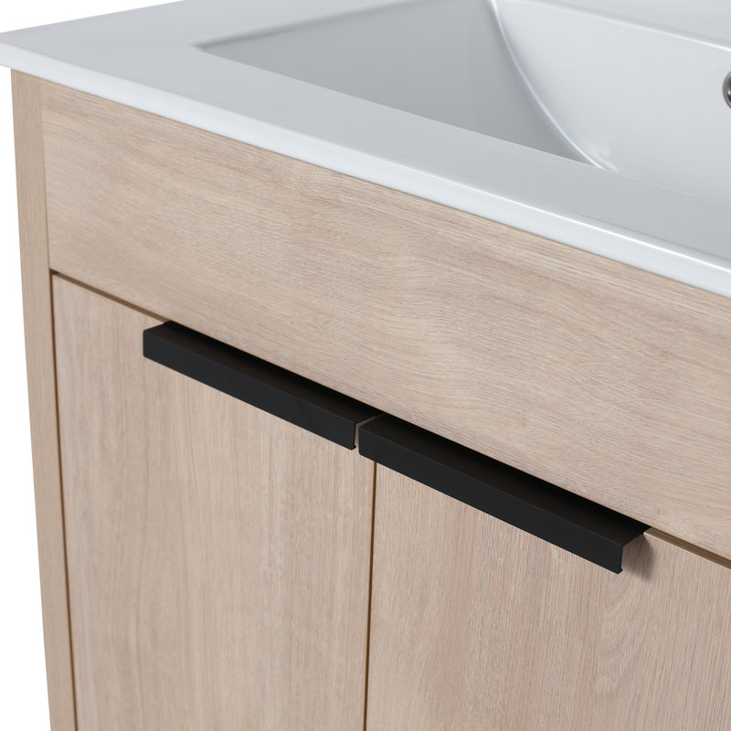 Meuble-lavabo autoportant avec lavabo en céramique