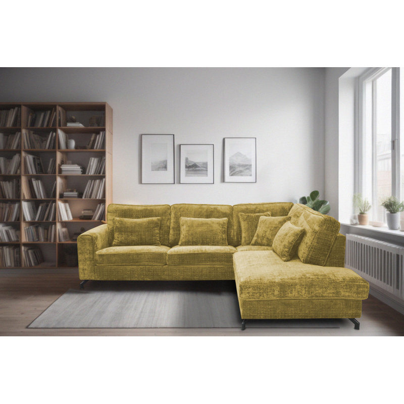 5 Seater Sofa & Chaise, Right Hand Facing, Yellow