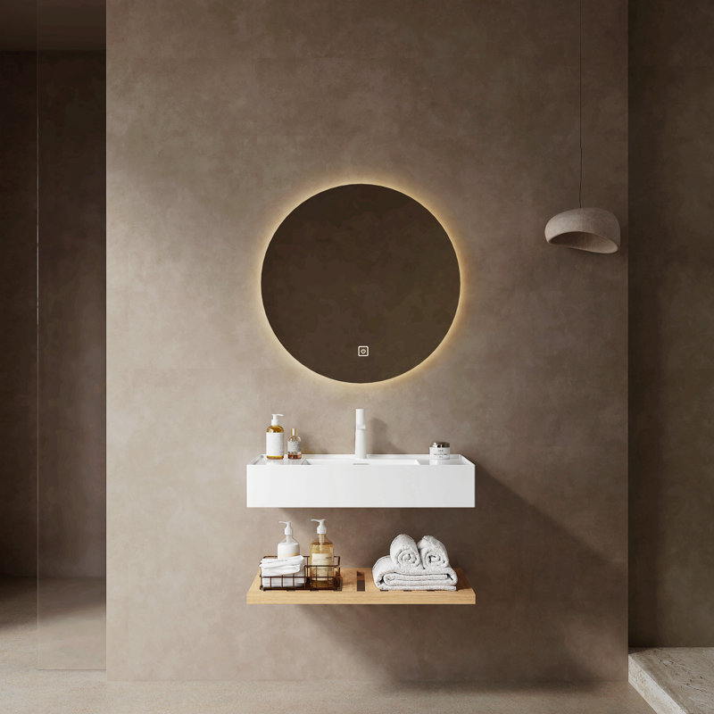 Meuble-lavabo de 36 po avec lavabo, meuble de rangement autoportant rayé avec tiroir et structure de support en métal, tablette ouverte, lavabo en céramique noire, grain de bois noyer foncé