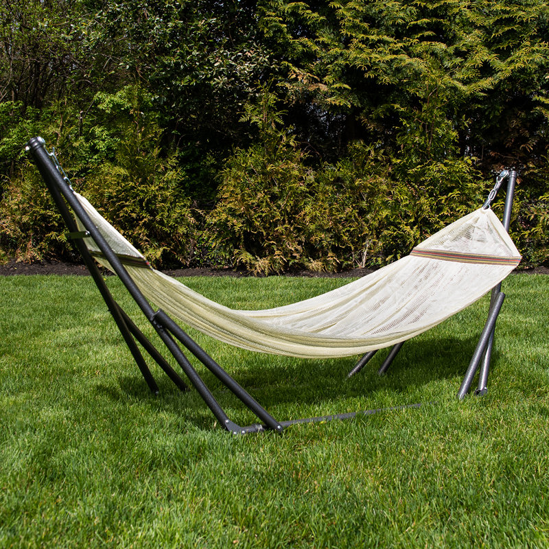 Govan Portable Camping Hammock with Stand, 86" L x 33"W x 39" H, Ivory