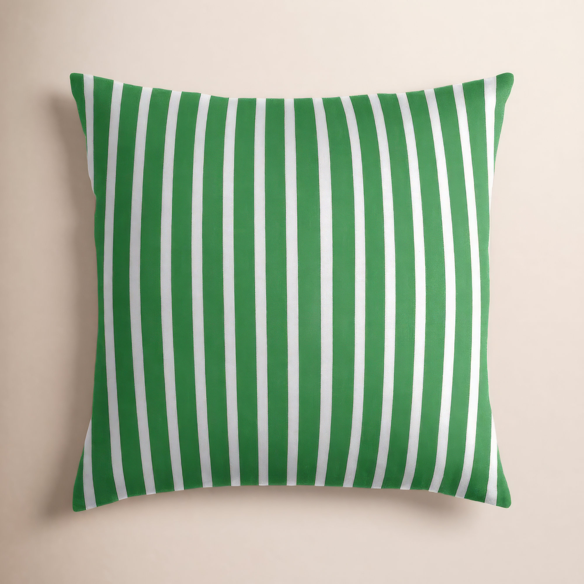 Sunbrella Shore Striped Indoor/Outdoor Throw Pillow, 18" x 18" x 6", Green