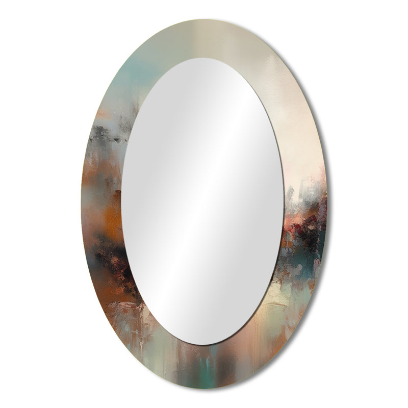 Miroir mural brun abstrait Nature I - Beige, 36 po x 24 po