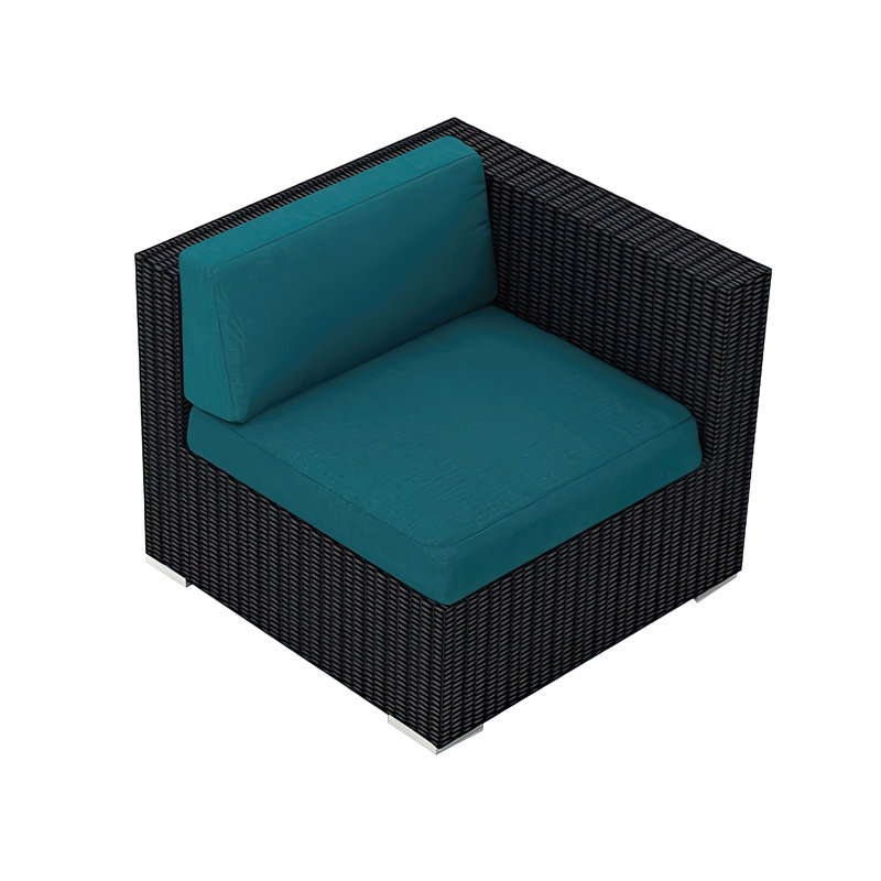 Chaise de patio avec coussin Suffern, Toile gris anthracite Sunbrella®, Fève de café