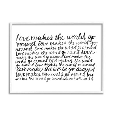 «Casual Casual Cursive Love Expression Calligraphy Words» par Grace Popp - cadre texturé sur bois
