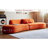 132" Curved Sofa With Throw Pillows-436553621