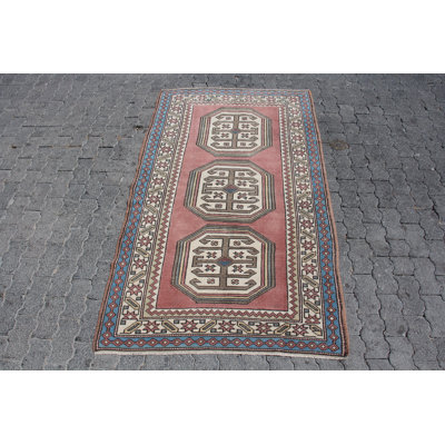 Vintage Turkish Rug in Warm Tones - Authentic Handwoven Carpet with Traditional Designs