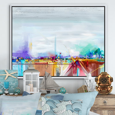 " Abstract Colorful Seascape V " Painting Print