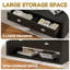 Table basse Farmhouse avec 2 tiroirs pour le salon, noir-858349458