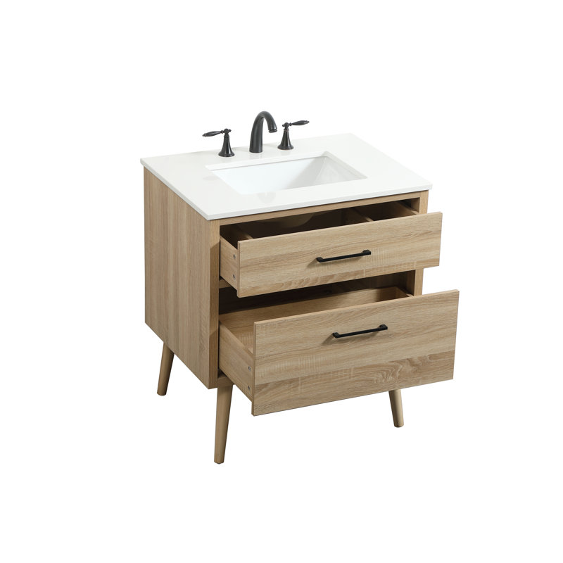 Ensemble de meuble-lavabo simple 30 po Burkley, Bois de manguier